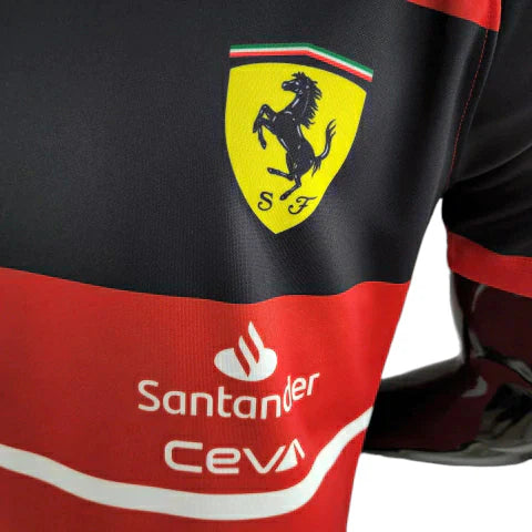 Camisa Ferrari 23/24 Fórmula 1 - Masculina - Vermelho e Preto