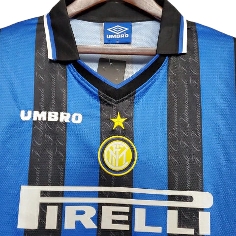 Camisa Inter de Milão Retrô 1997/1998 Azul e Preta - Umbro