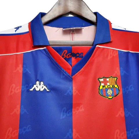 Camisa Barcelona Retrô 92/95 - Kappa - Azul e Grená