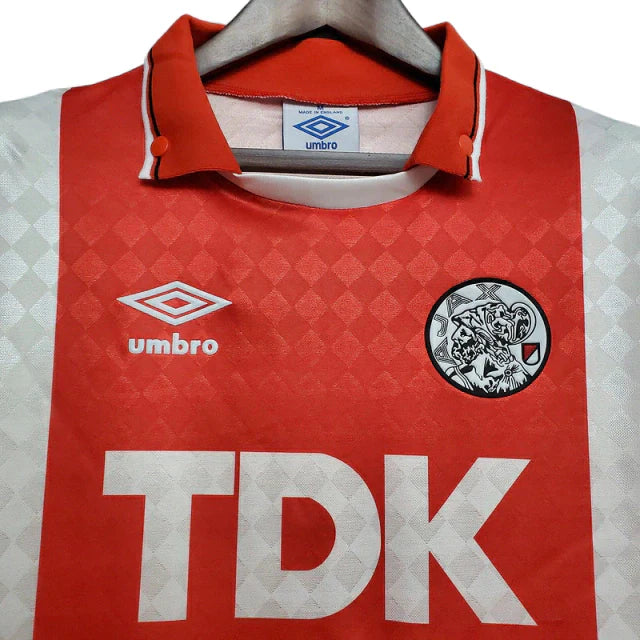 Camisa Ajax Retrô 1990-1992 Vermelha e Branca - Umbro