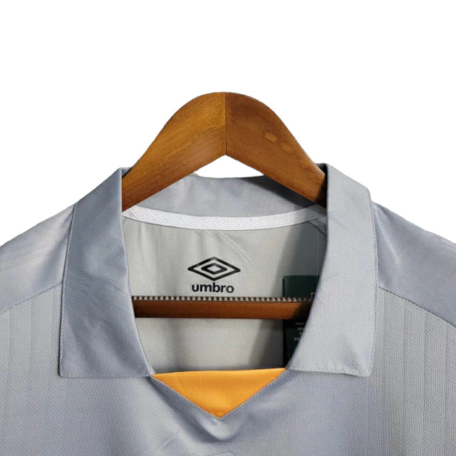 Camisa Fluminese Goleiro I 23/24 Umbro Torcedor Masculina - Cinza e laranja