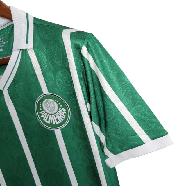 Camisa Palmeiras Retrô I 1993 Torcedor Masculina - Verde com listras em branco