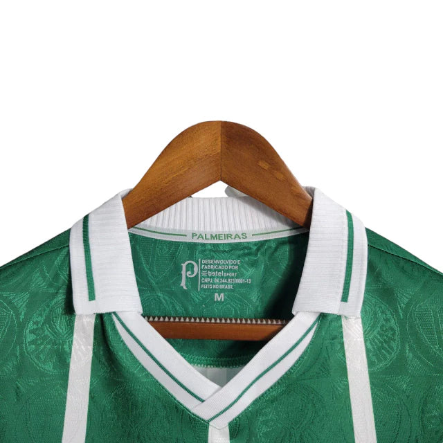 Camisa Palmeiras Retrô I 1993 Torcedor Masculina - Verde com listras em branco