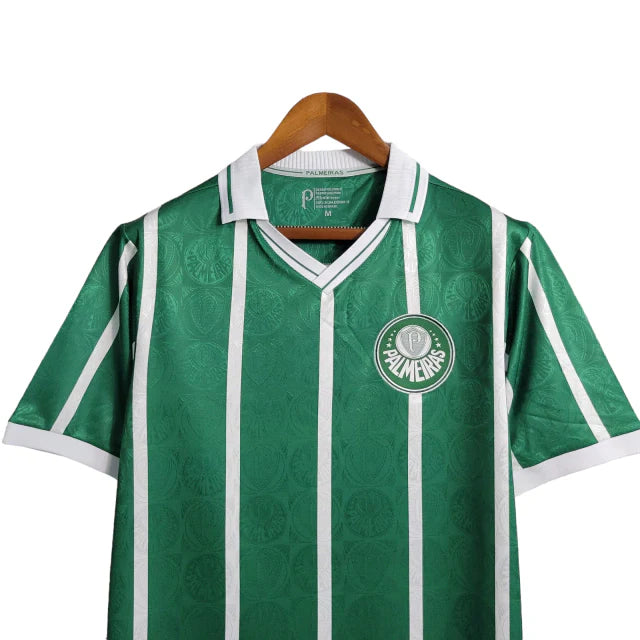 Camisa Palmeiras Retrô I 1993 Torcedor Masculina - Verde com listras em branco